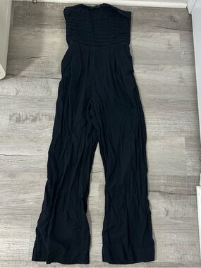 abercrombie & fitch navy strapless jumpsuit